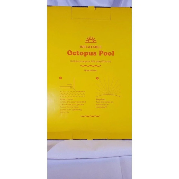 Sun Squad Inflatable Kiddie Pool Octopus Pool - Ages 2+, 5 FT Diameter, NEW - Picture 7 of 8